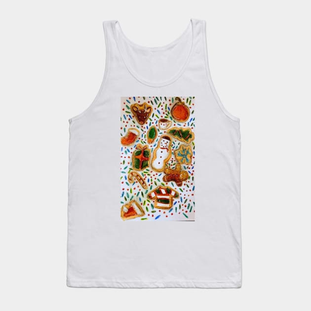 Frosted and Festive Cookie Collage Tank Top by Animal Surrealism